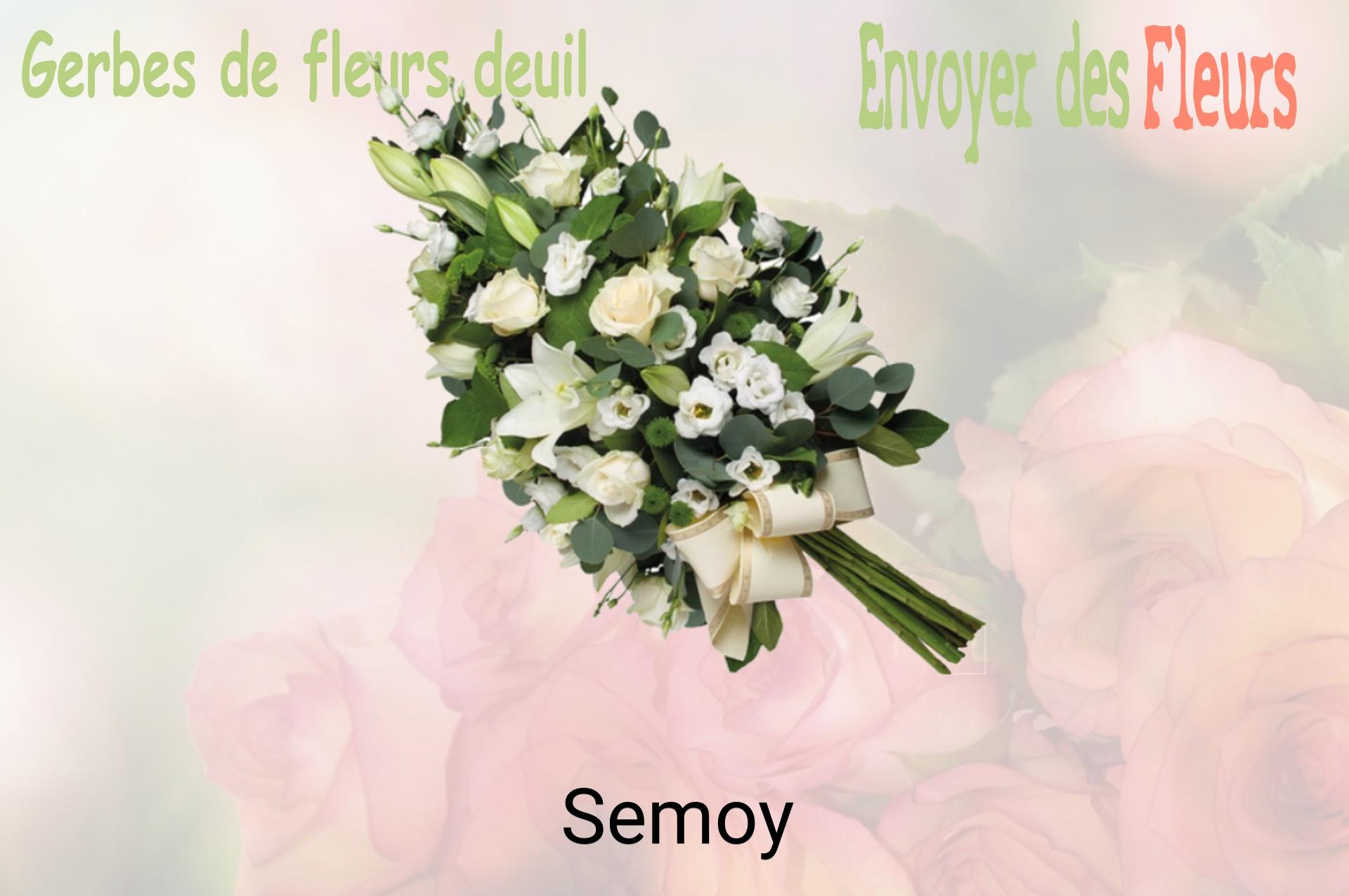 Gerbe de fleurs de deuil livrée à Semoy